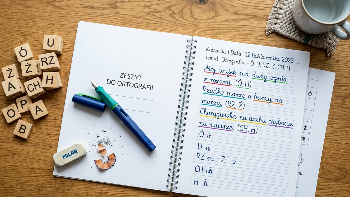 Zeszyt do ortografii z zasadami pisowni ó i u, rz i ż, ch i h dla uczniów klas 1-3